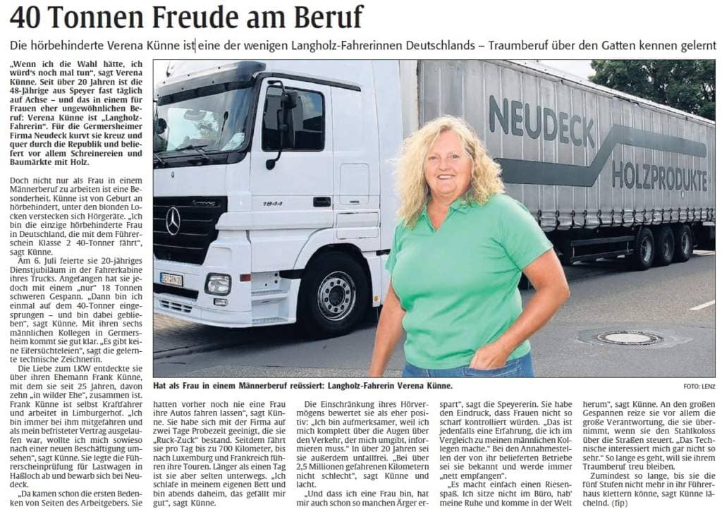 Hörgeschädigte Truckerin Verena Künne