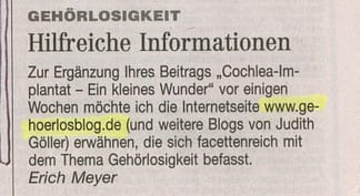 Gehörlosblog im Hamburger Abendblatt